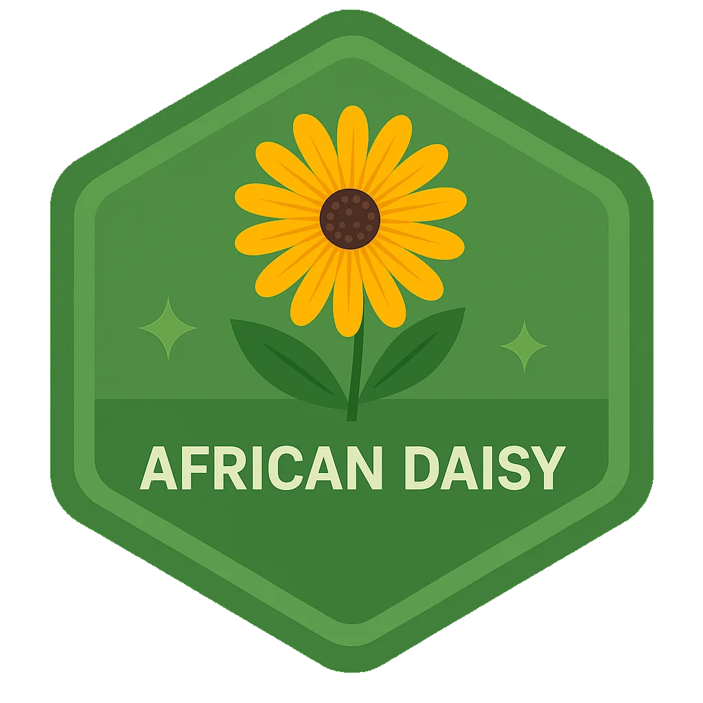 African Daisy Leafari discovery badge.