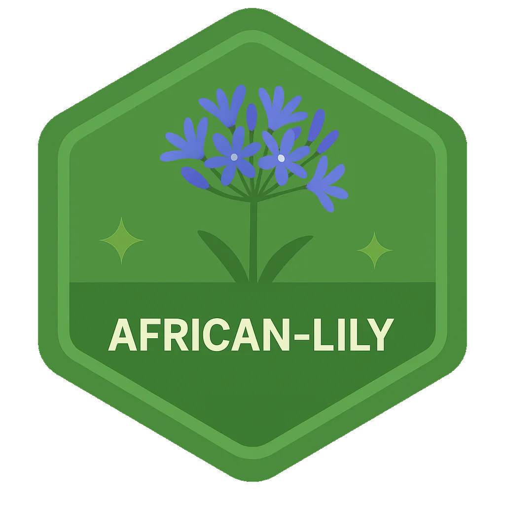 African-Lily community badge artwork.