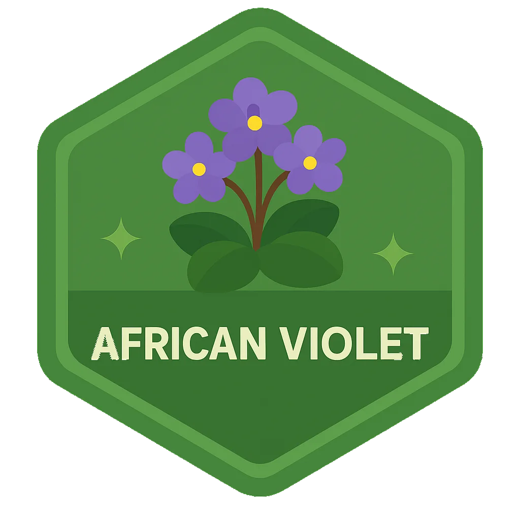 African Violet community badge art from the app record.