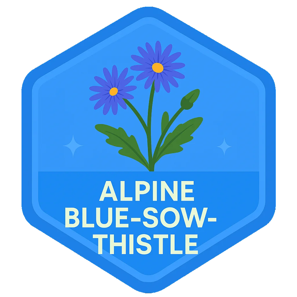 Alpine Blue-Sow-Thistle community badge artwork.