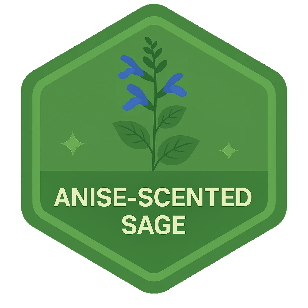 Anise-Scented Sage badge art from the app.