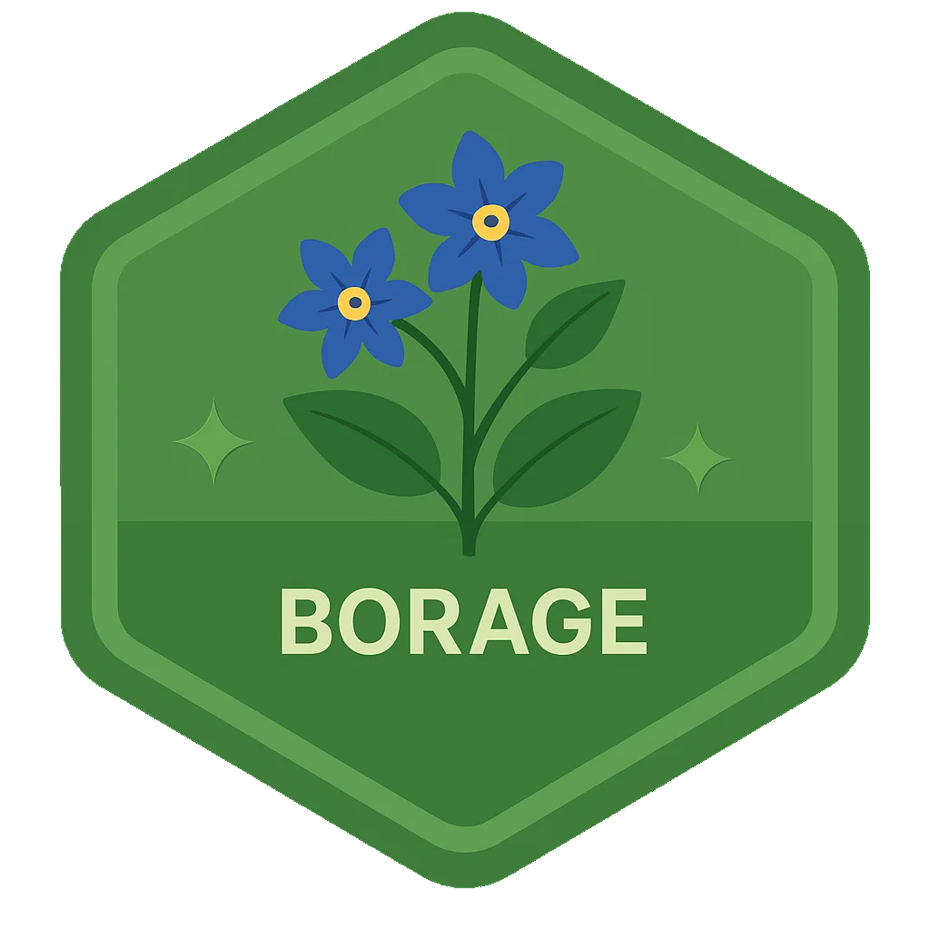 Borage Leafari badge.