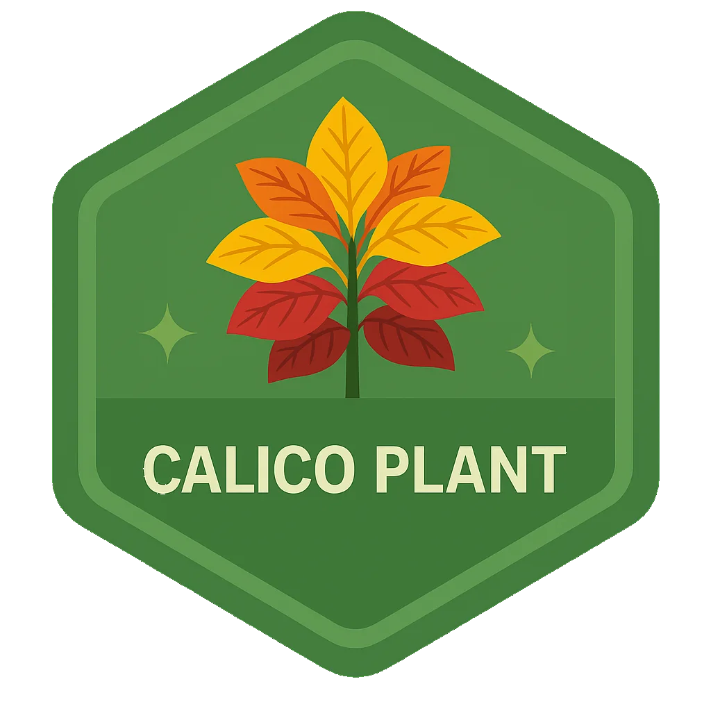 Calico Plant badge art from the app.