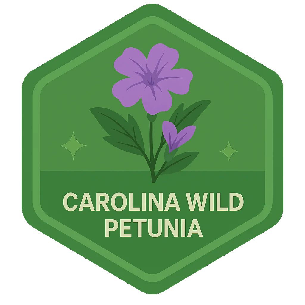Carolina Wild Petunia Leafari discovery badge.