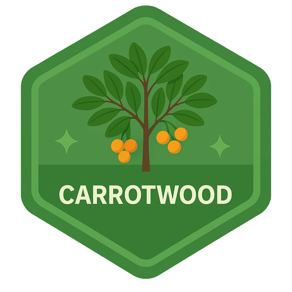 Carrotwood Leafari badge.