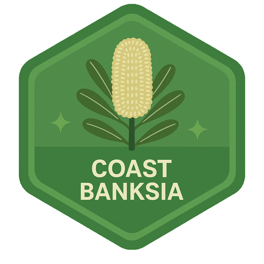 Coast Banksia badge artwork.