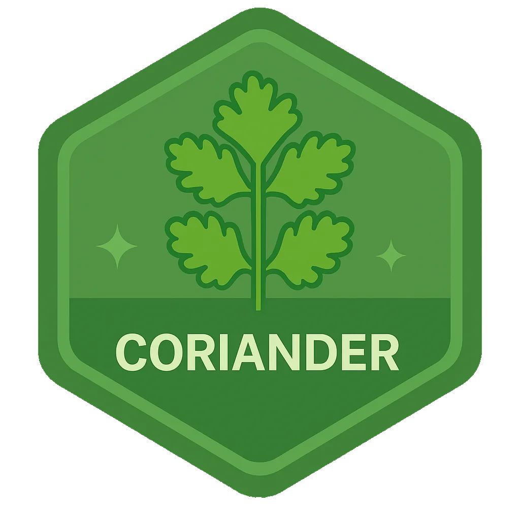 Coriander community badge artwork.