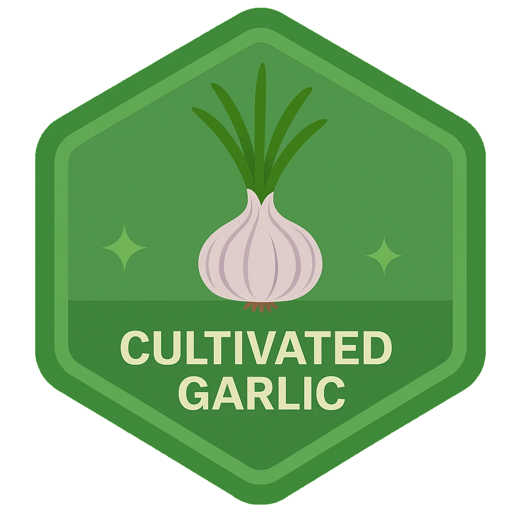 Cultivated Garlic community badge artwork.