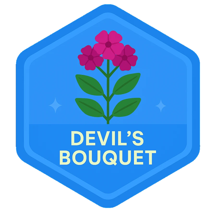 Leafari badge for Devil's Bouquet.