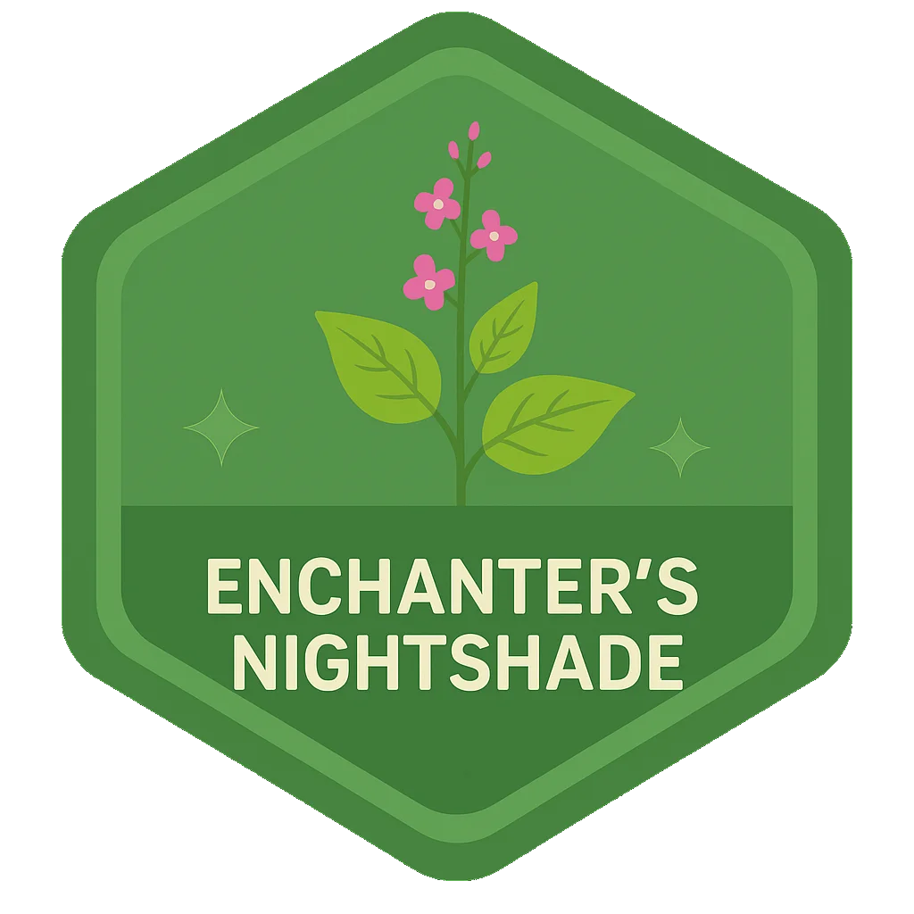 Enchanter's Nightshade Leafari badge artwork.