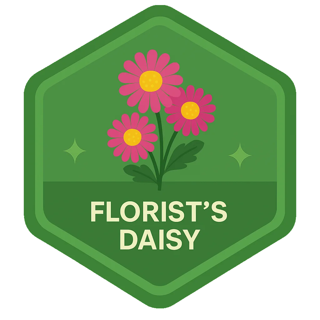 Florist's Daisy community badge artwork.