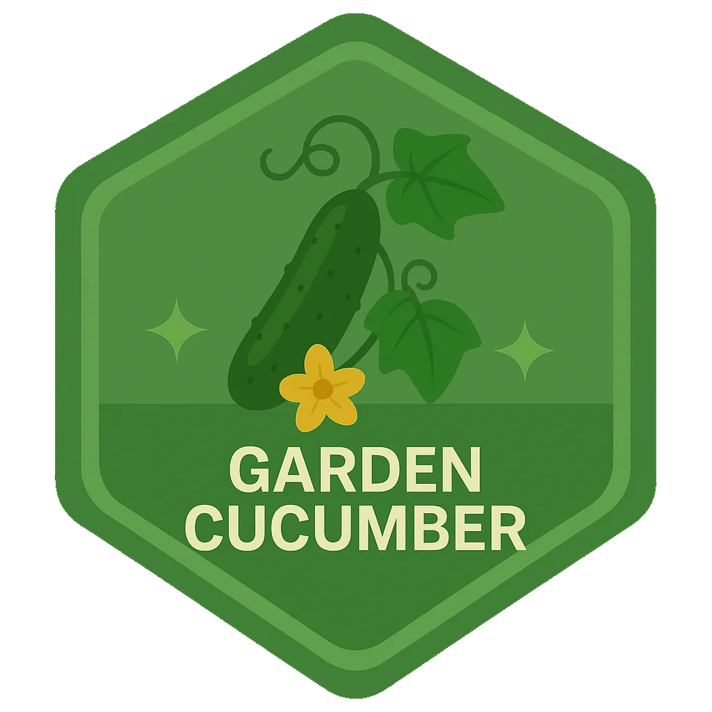 Garden Cucumber community badge artwork.