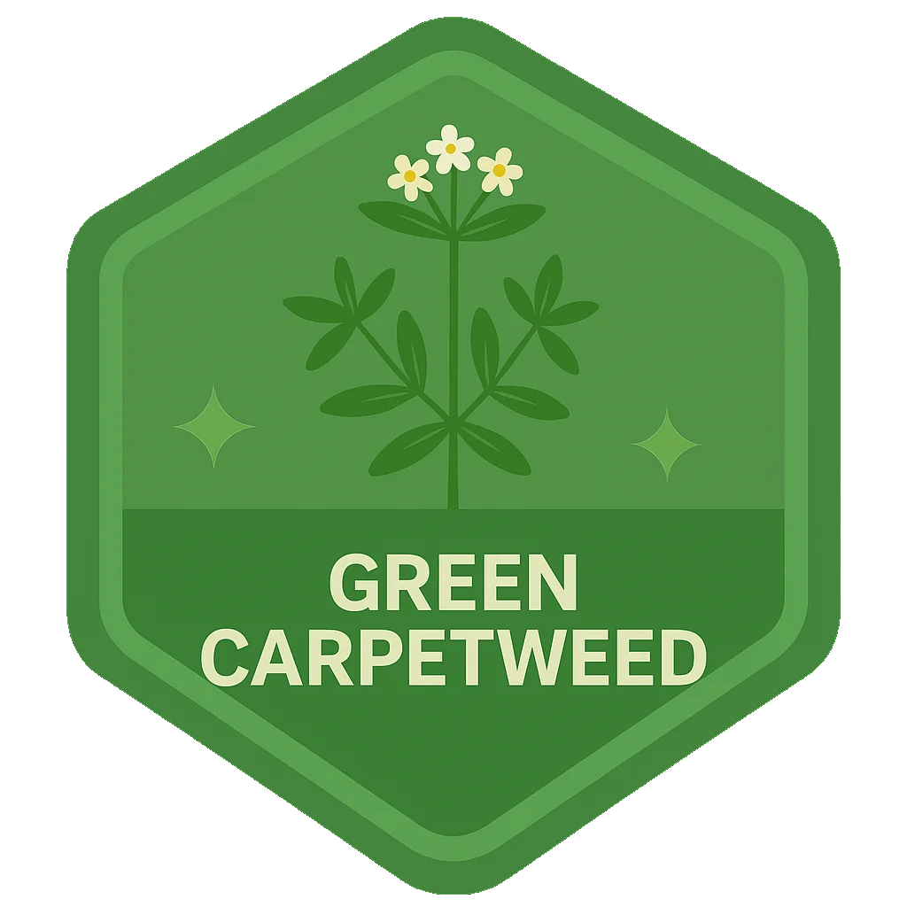 Green Carpetweed community badge artwork.