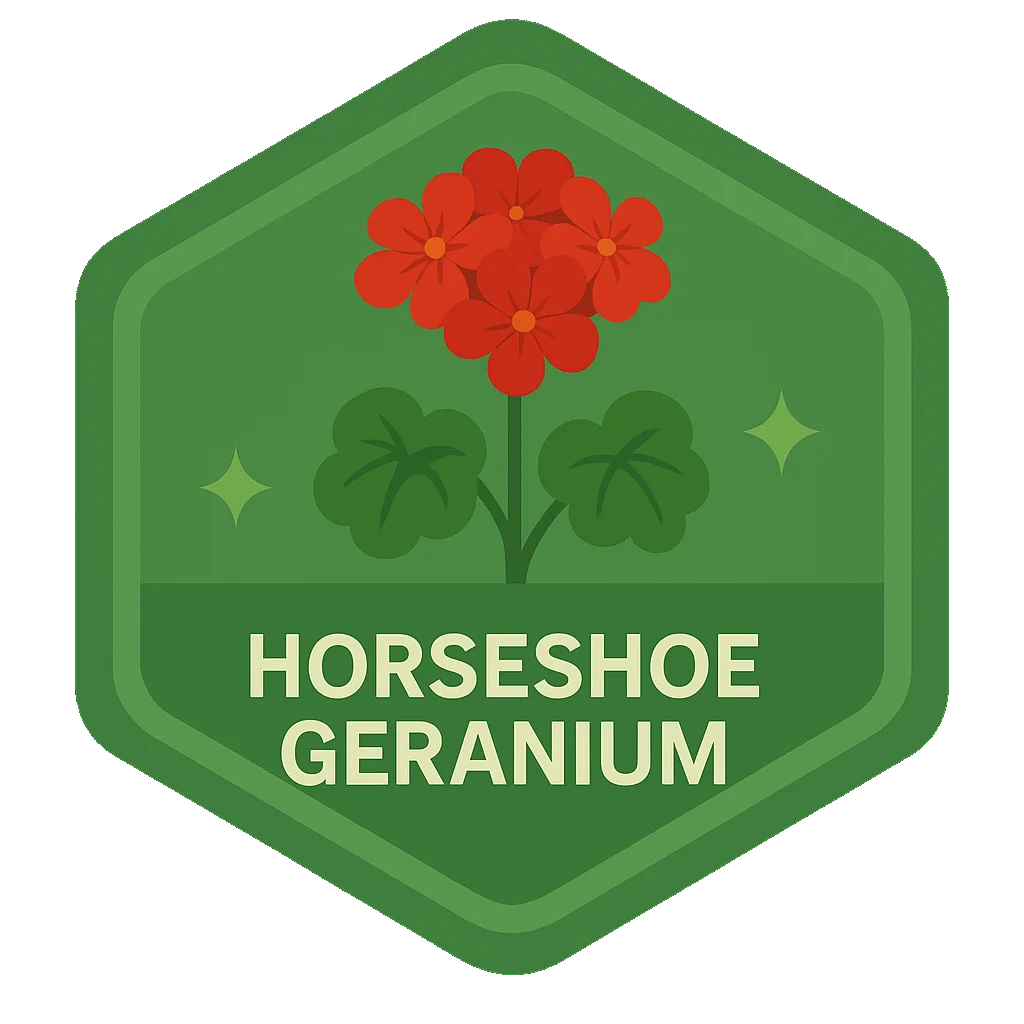 Horseshoe Geranium community badge artwork.