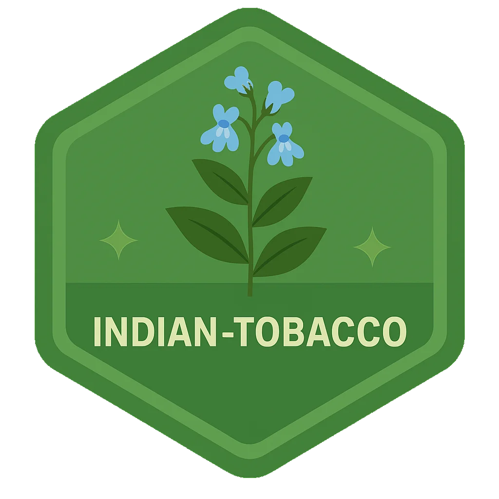 Indian-Tobacco badge art from the app.