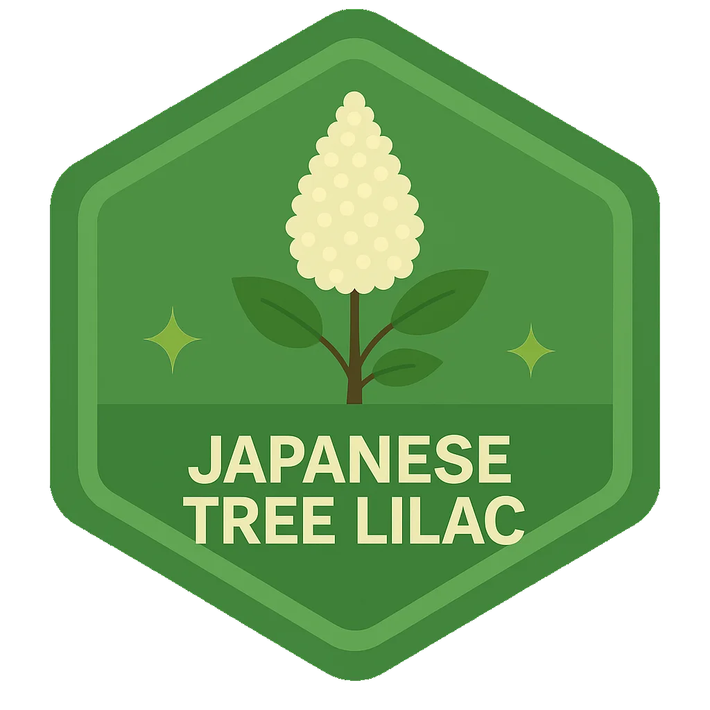 Japanese Tree Lilac badge artwork.