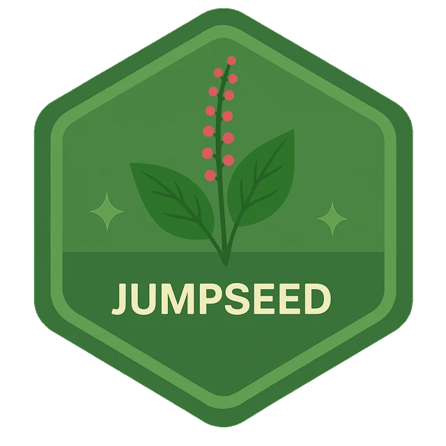 Jumpseed Leafari discovery badge.
