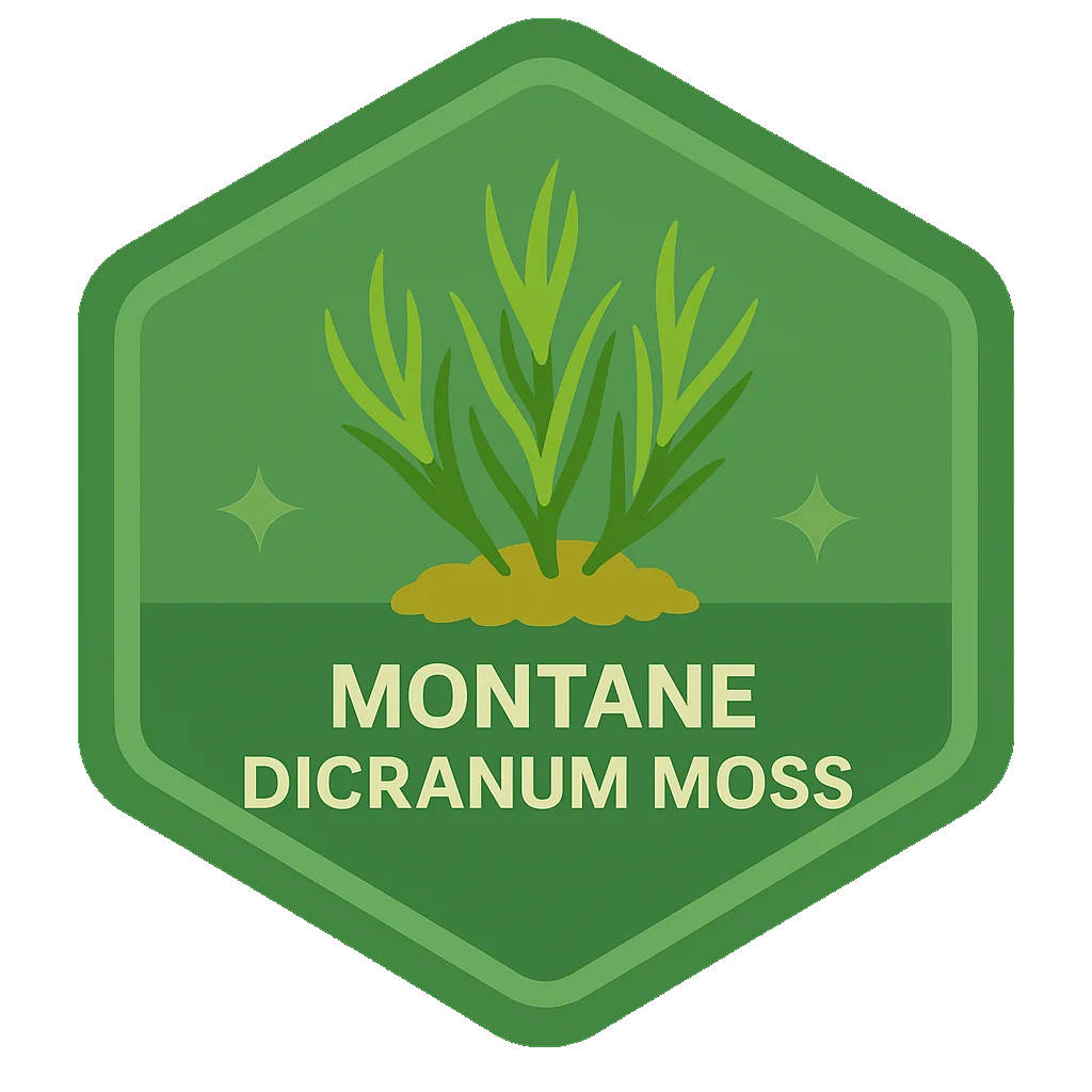 Montane dicranum moss community badge artwork.
