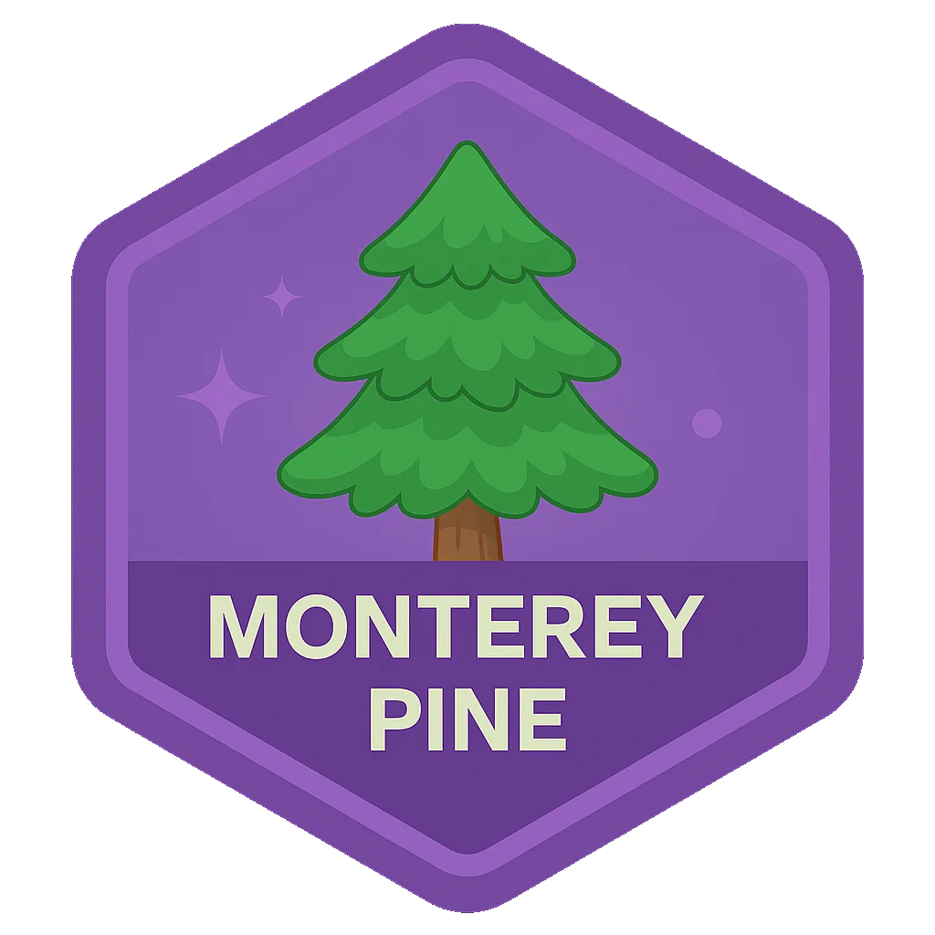 Monterey Pine Leafari discovery badge.