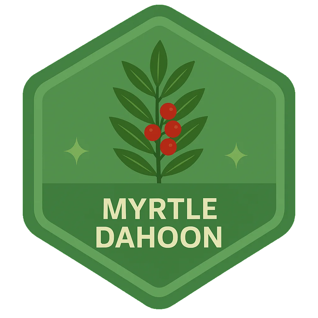 Myrtle Dahoon Leafari discovery badge.