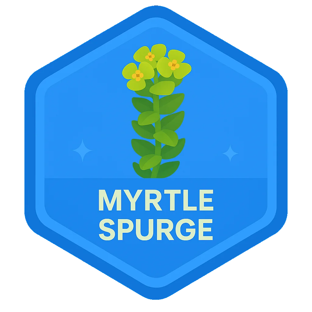 Myrtle Spurge community badge artwork.