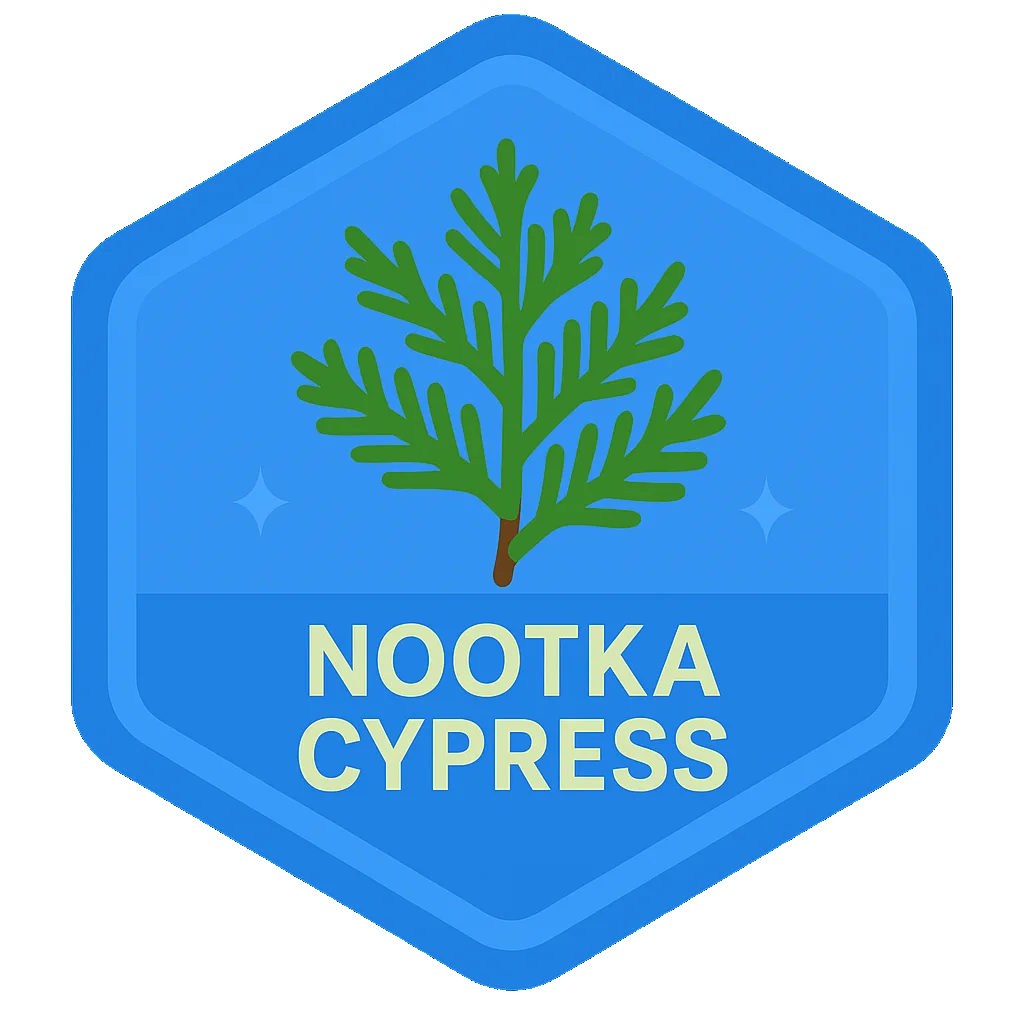 Nootka Cypress community badge artwork.