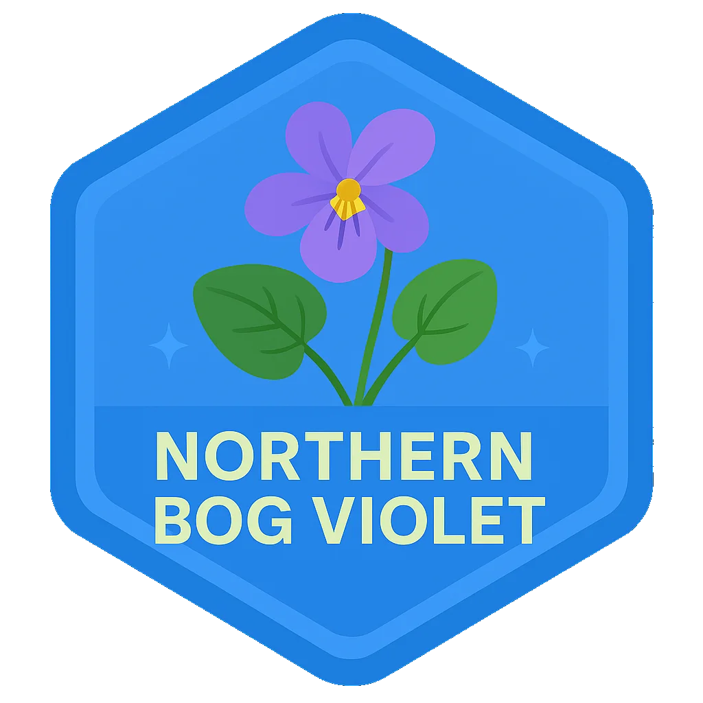 Northern Bog Violet badge artwork.