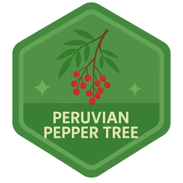 Peruvian Pepper Tree Leafari discovery badge.