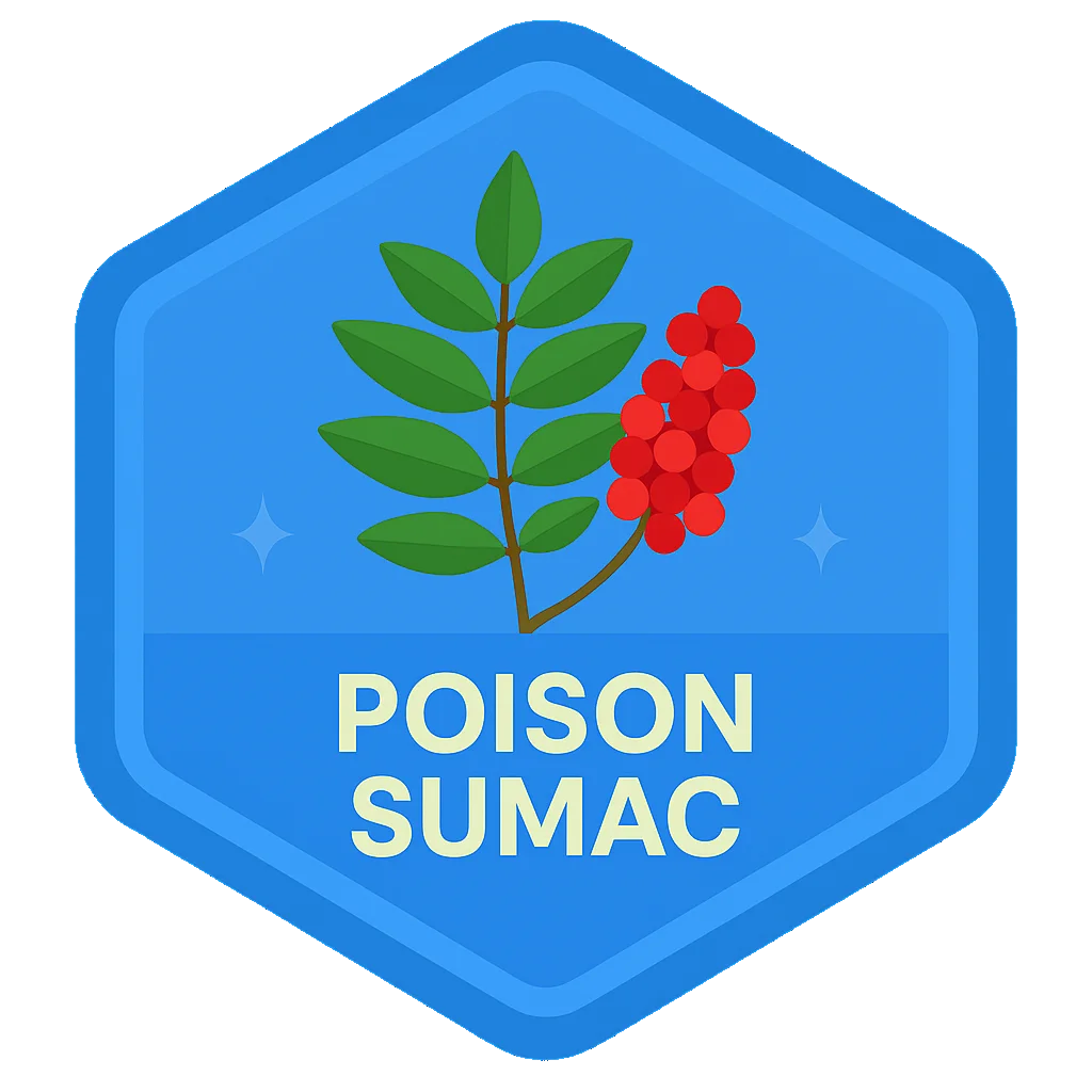 Poison Sumac badge art.