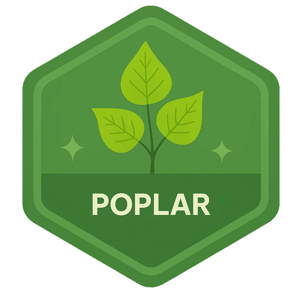 Poplar Leafari badge art.