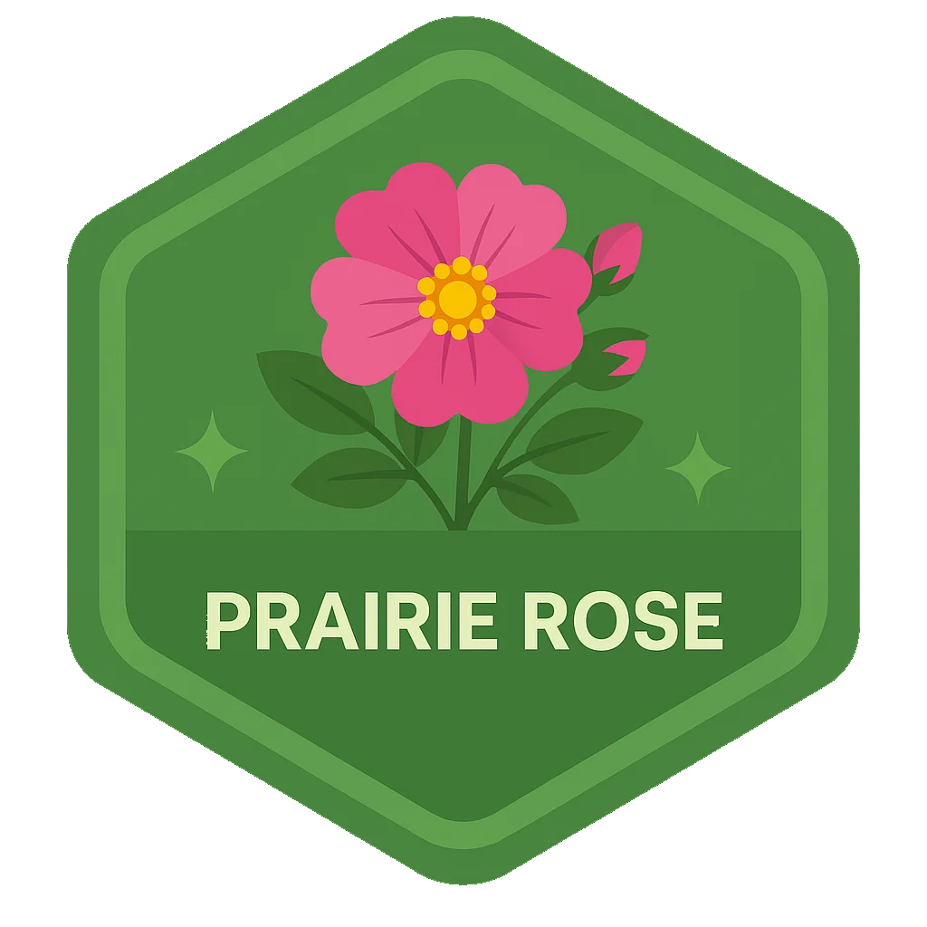 Prairie Rose community badge artwork.