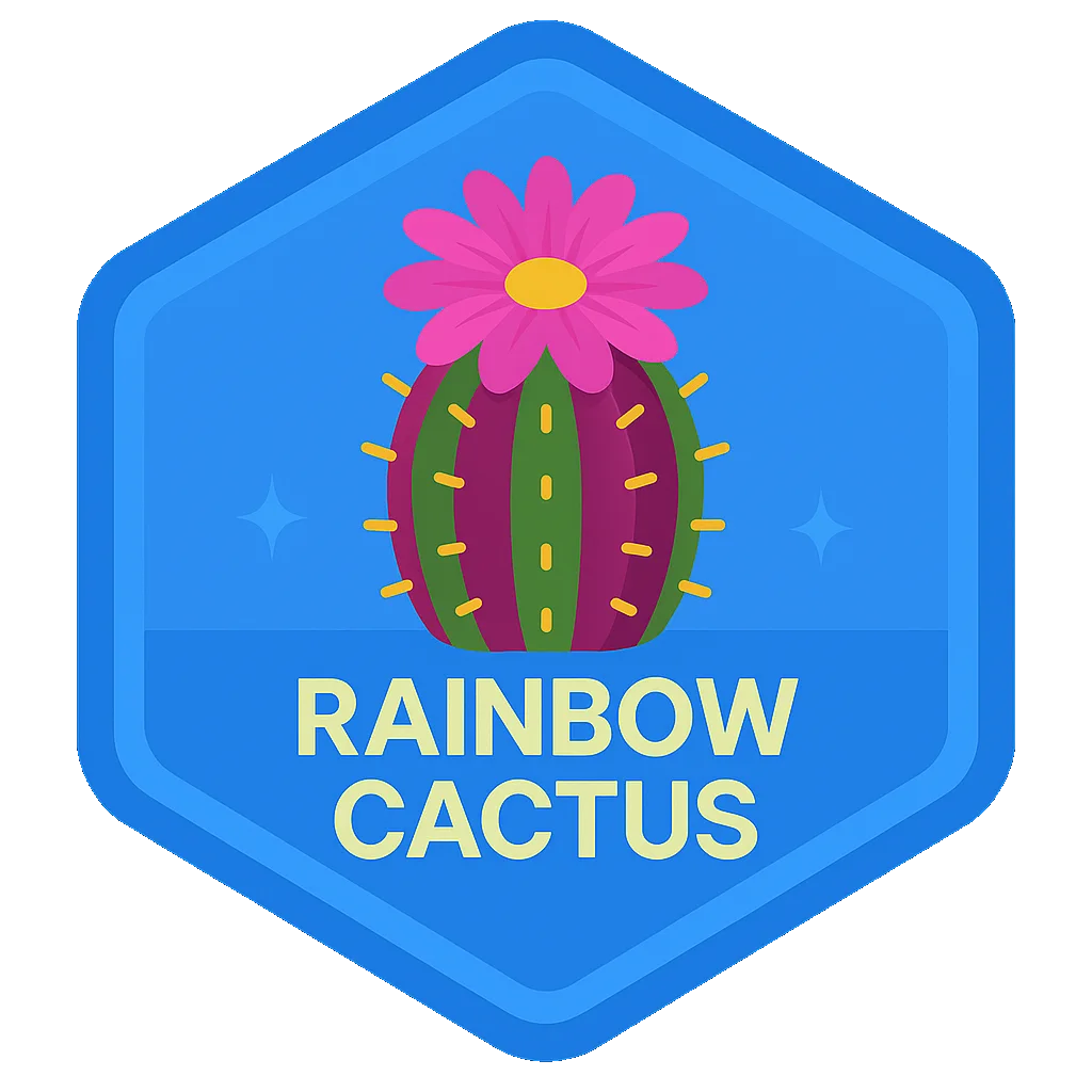 Rainbow Cactus badge.