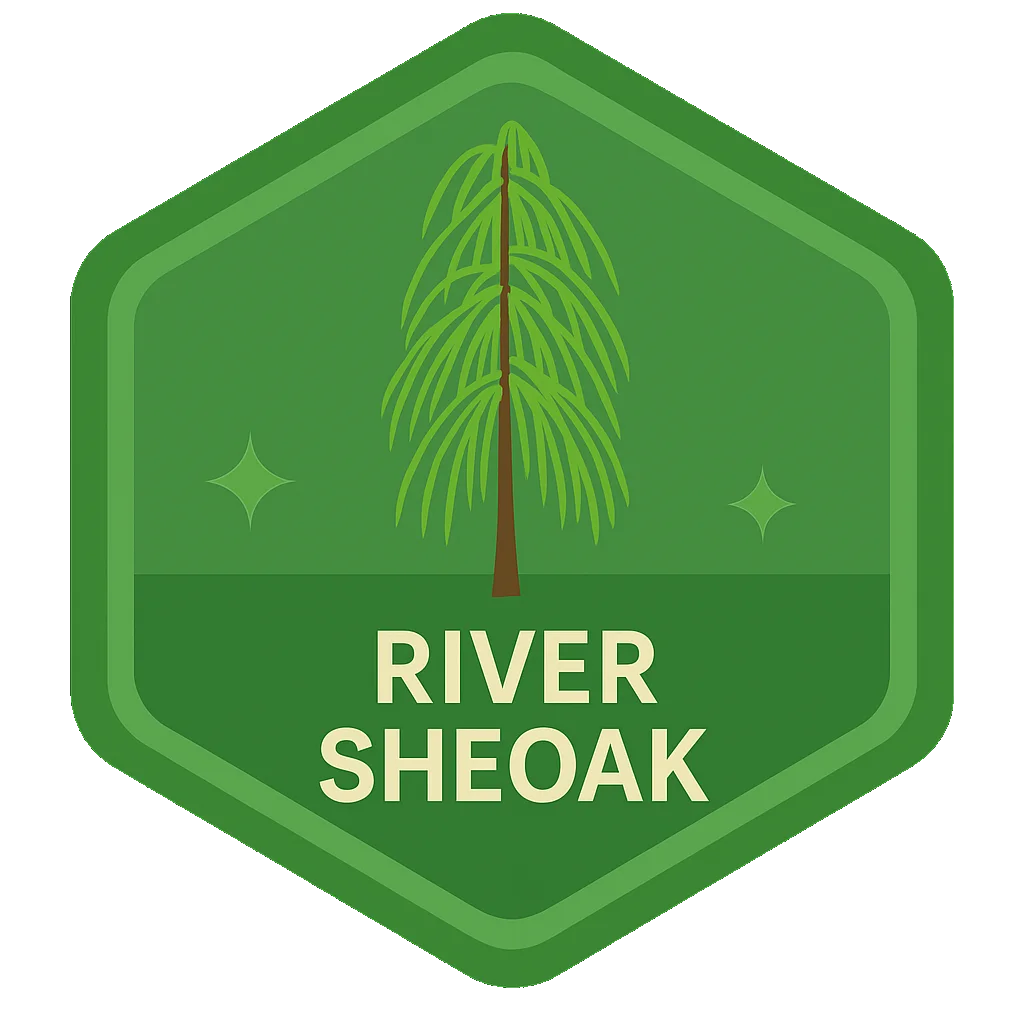 River Sheoak community badge artwork.