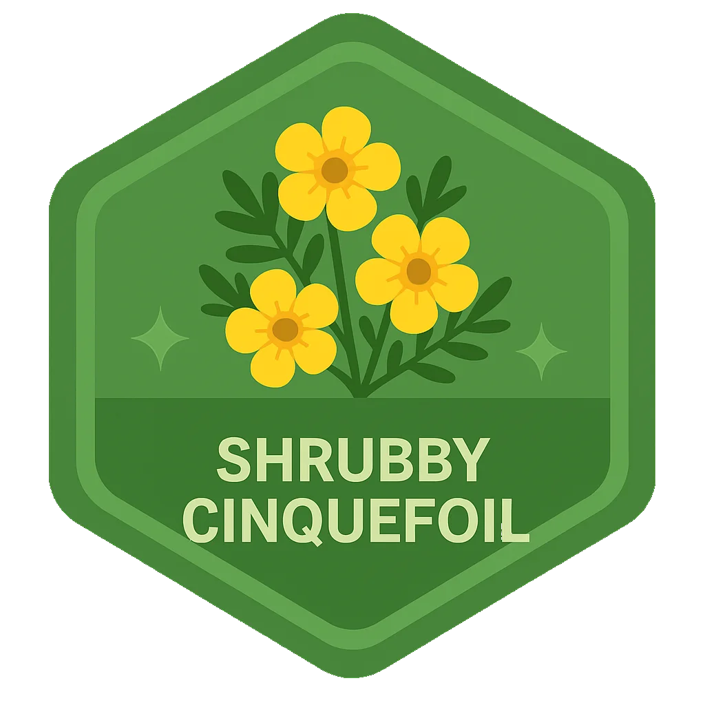 Shrubby Cinquefoil community badge artwork.