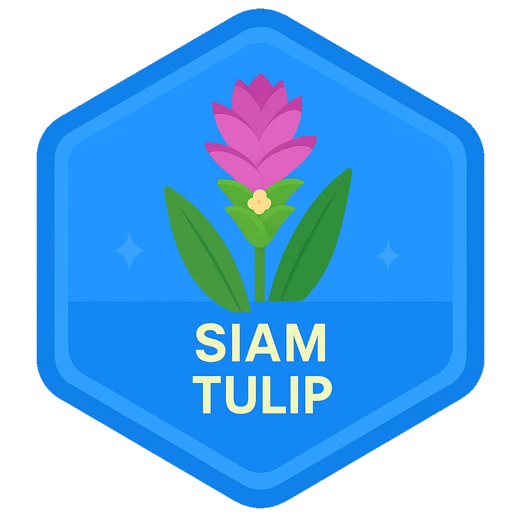 Siam Tulip community badge artwork.