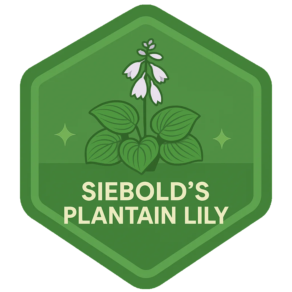 Siebold's Plantain Lily community badge artwork.
