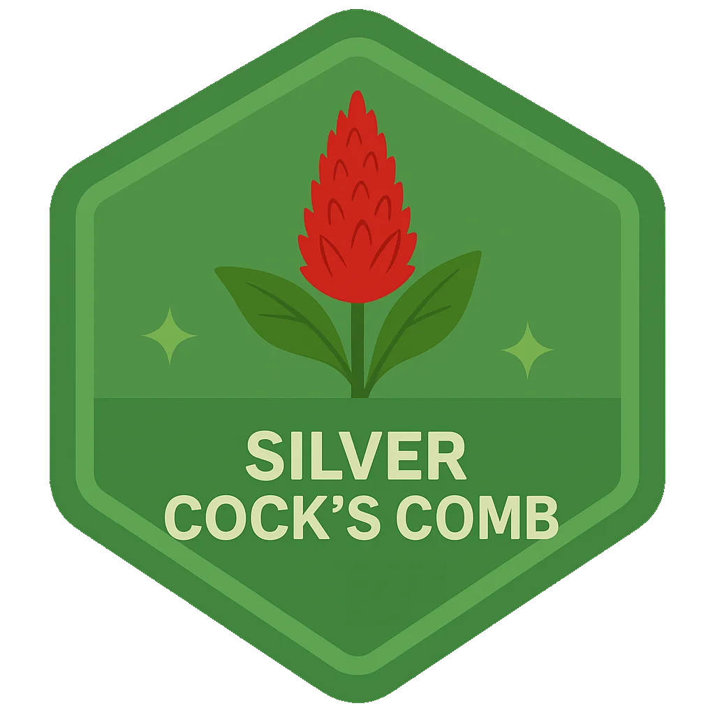 Silver Cock's Comb community badge artwork.