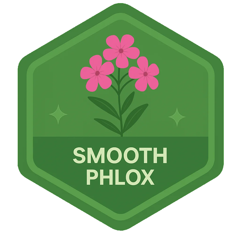 Smooth Phlox community badge artwork.