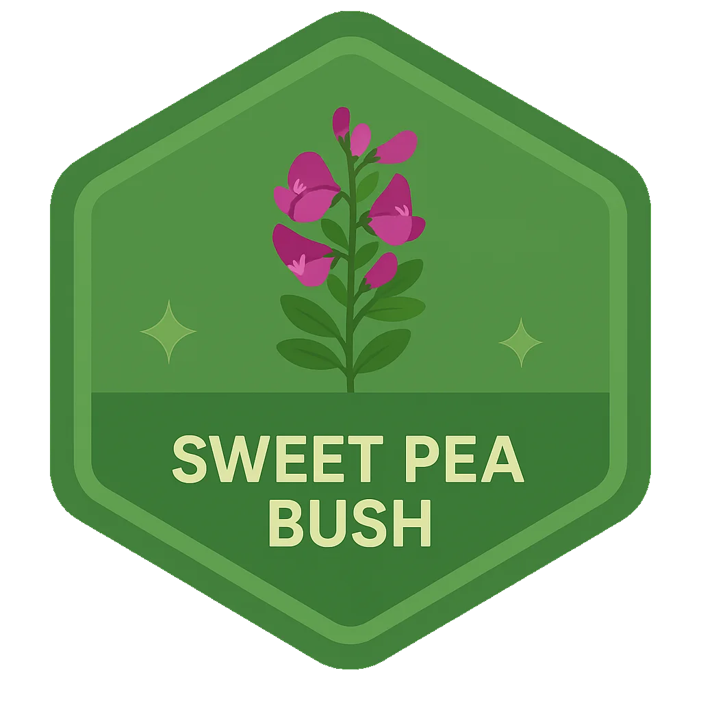 Sweet Pea Bush community badge artwork.