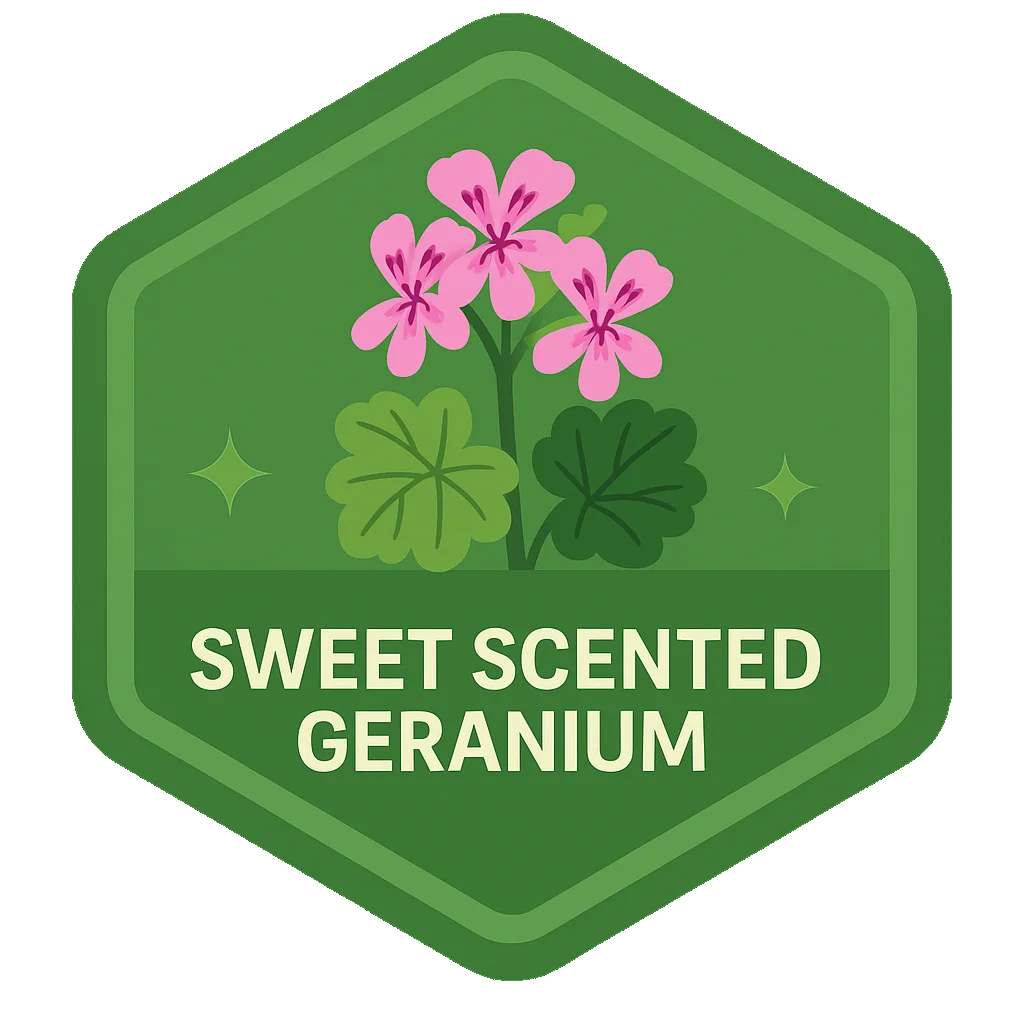 Sweet Scented Geranium Leafari badge art.
