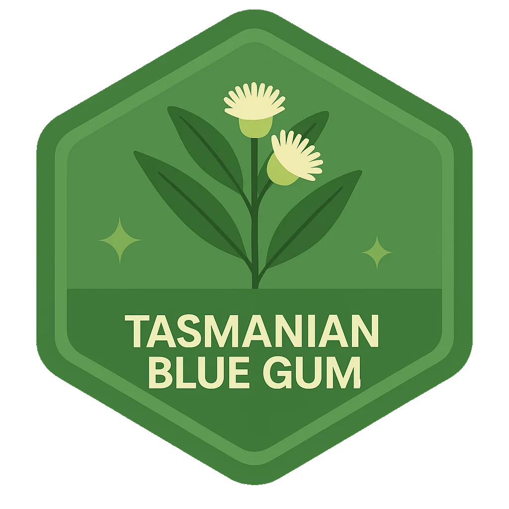 Tasmanian Blue Gum badge.