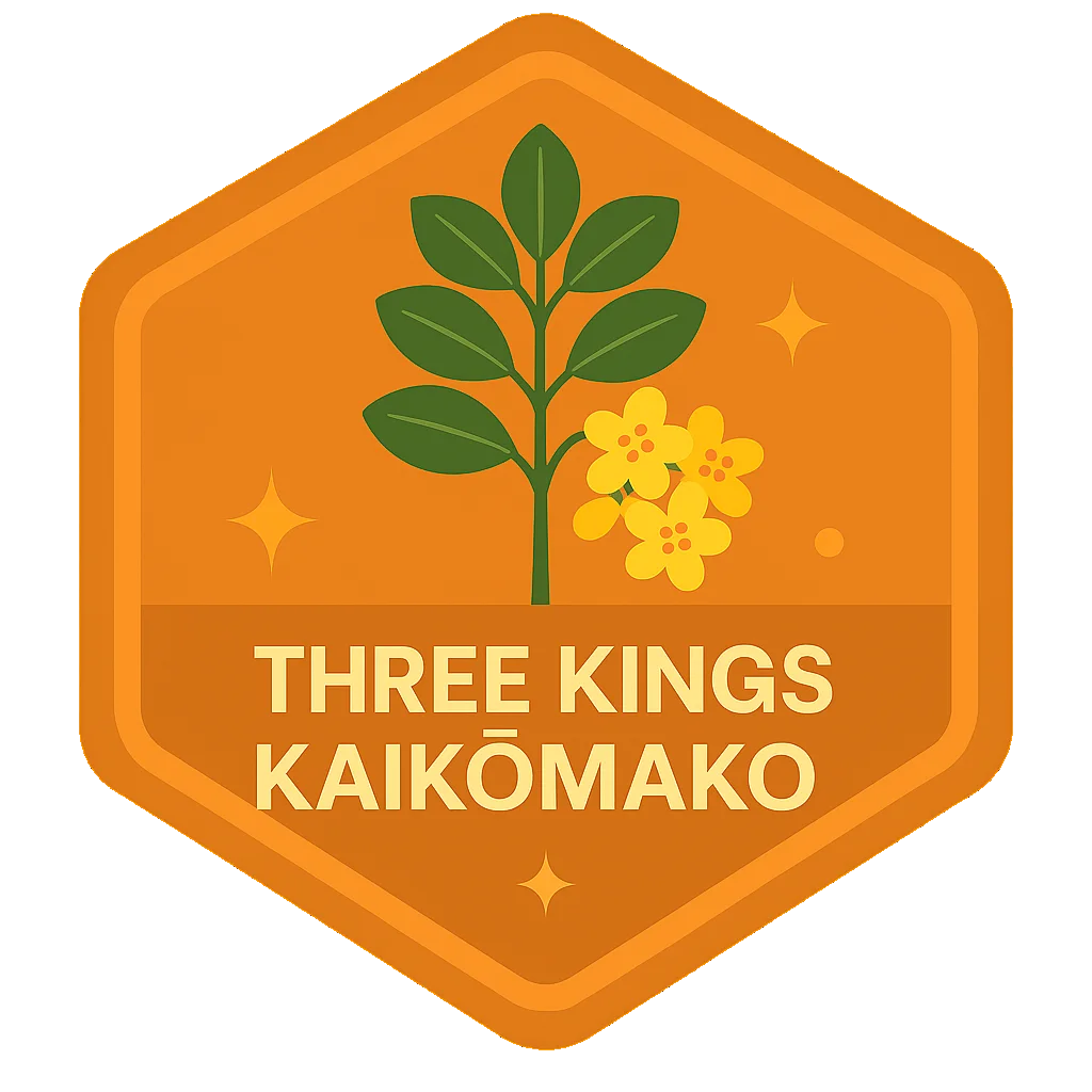 Three Kings Kaikōmako Leafari discovery badge.