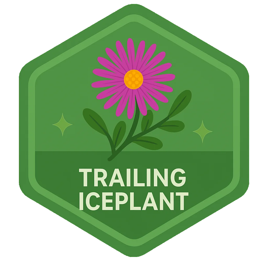 Trailing Iceplant Leafari badge artwork.