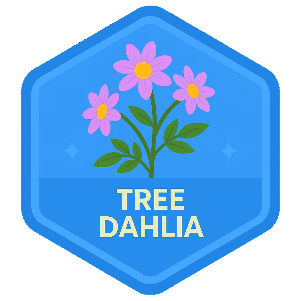 Tree Dahlia badge.