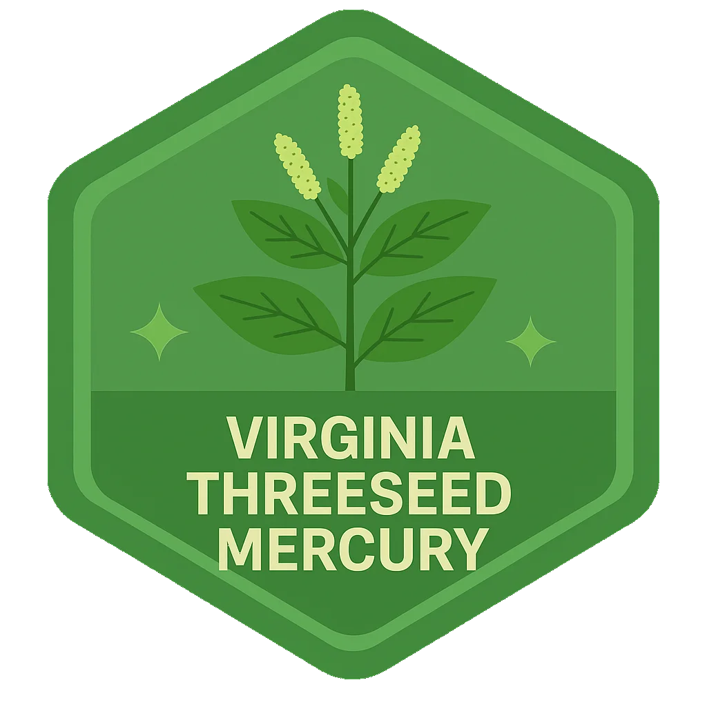 Virginia Threeseed Mercury Leafari badge art.