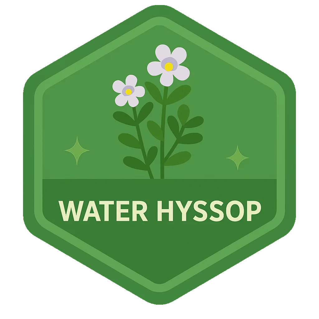 Water Hyssop badge art from the app.