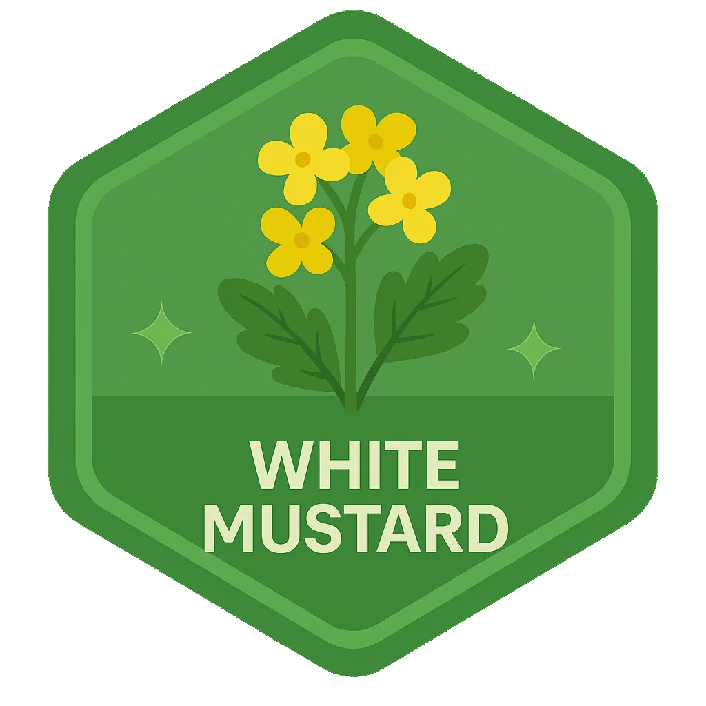 White Mustard community badge artwork.