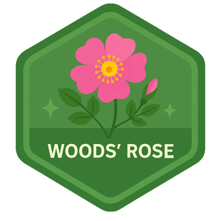 Leafari badge for Woods' Rose.