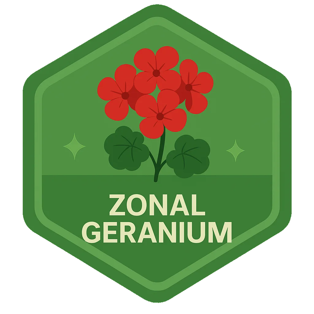 Zonal Geranium Leafari badge.